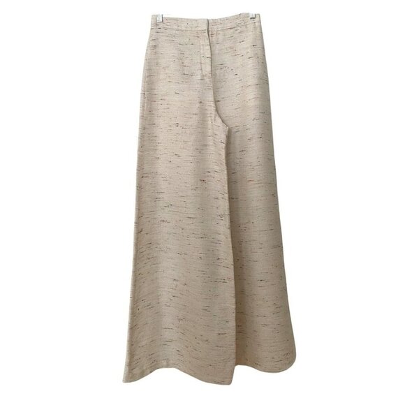 EMILIO PUCCI CREAM COLORFUL MARLED LINEN BLEND EXTRA WIDE LEG FORMAL PANTS - 6 - Picture 1 of 8